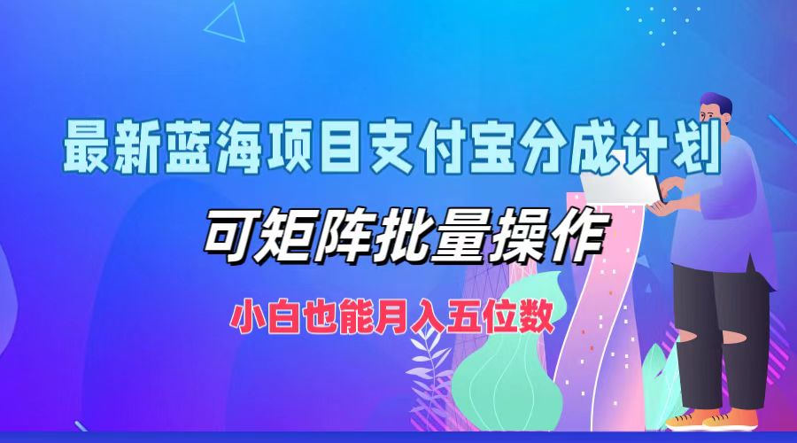 最新蓝海项目支付宝分成计划，小白也能月入五位数，可矩阵批量操作-村长副业网