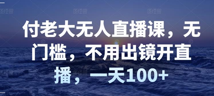 【副业项目3383期】日赚100的无人直播课（不露脸直播怎么赚钱）-村长副业网