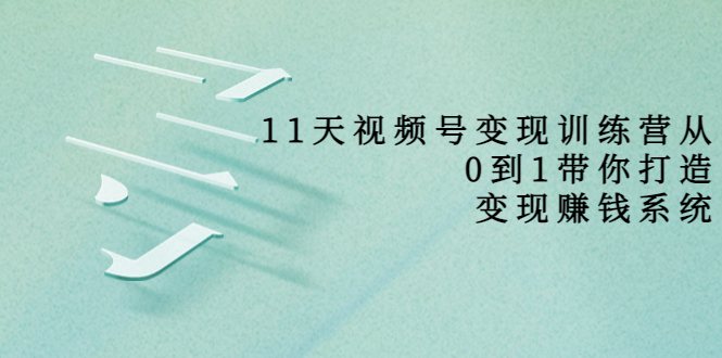 【副业项目4003期】11天视频号变现训练营，从0到1打造变现赚钱系统-村长副业网