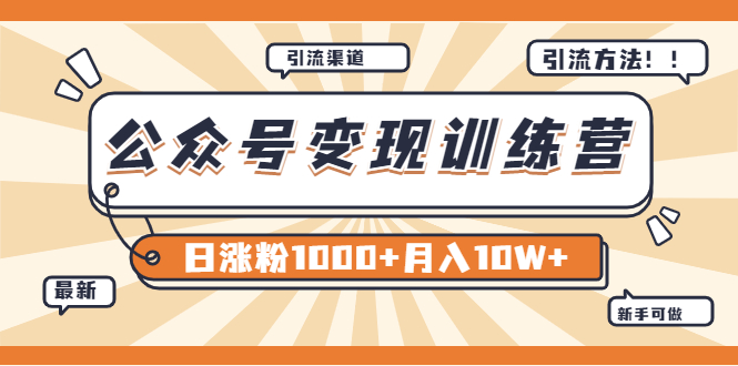 【副业项目4011期】某公众号变现营第二期：0成本日涨粉1000+让你月赚10W+（8月24号更新）-村长副业网