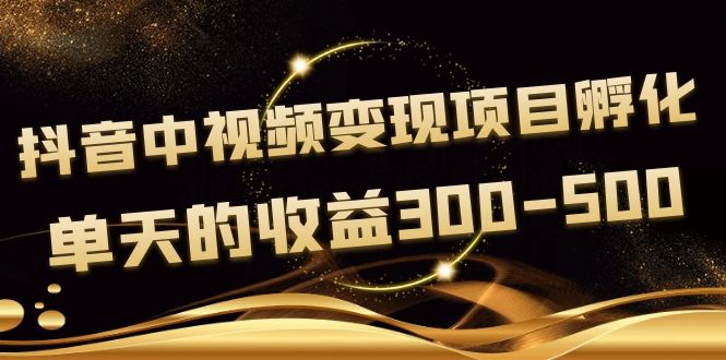 【副业项目4157期】黄岛主《抖音中视频变现项目孵化》单天的收益300-500 操作简单粗暴-村长副业网