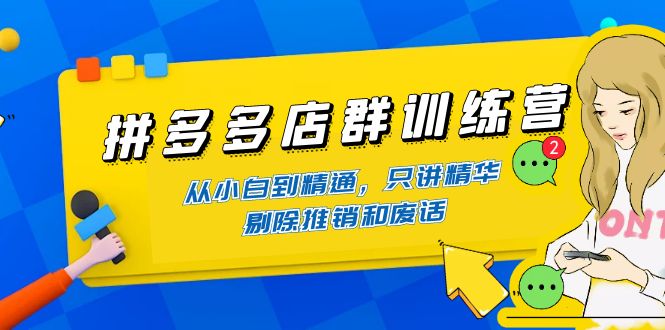 【副业项目4593期】98K电商学院·拼多多店群培训课，0基础也能学，从入门到精通-价值2499元-村长副业网