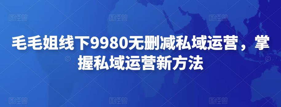 【副业项目4650期】毛毛姐线下9980无删减私域运营，掌握私域运营新方法-村长副业网