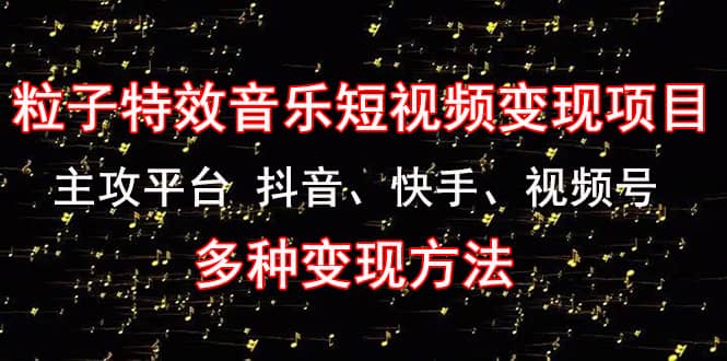 【副业项目4821期】《粒子特效音乐短视频变现项目》主攻平台 抖音、快手、视频号 多种变现方法-村长副业网
