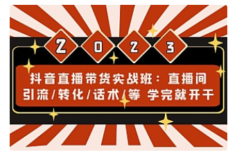 【副业项目5017期】抖音直播带货实战班：直播间引流/转化/话术/等 学完就开干-村长副业网