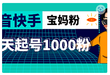 【副业项目5035期】抖音快手三天起号涨粉1000宝妈粉丝的核心方法【详细玩法教程】-村长副业网
