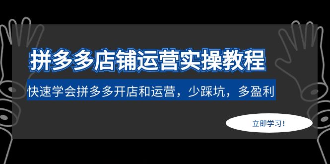 【副业项目5088期】拼多多店铺运营实操教程：快速学会拼多多开店和运营，少踩坑，多盈利-村长副业网