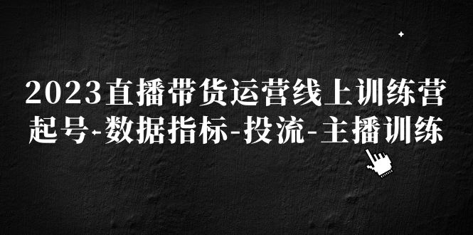 【副业项目5282期】2023直播带货运营线上训练营，起号-数据指标-投流-主播训练-村长副业网