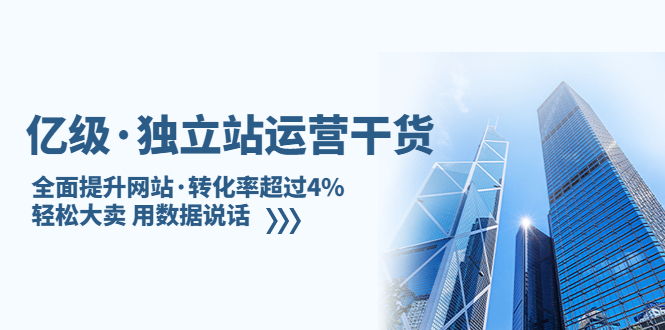 【副业项目5408期】亿级·独立站运营干货：全面提升网站·转化率超过4%，轻松大卖 用数据说话-村长副业网