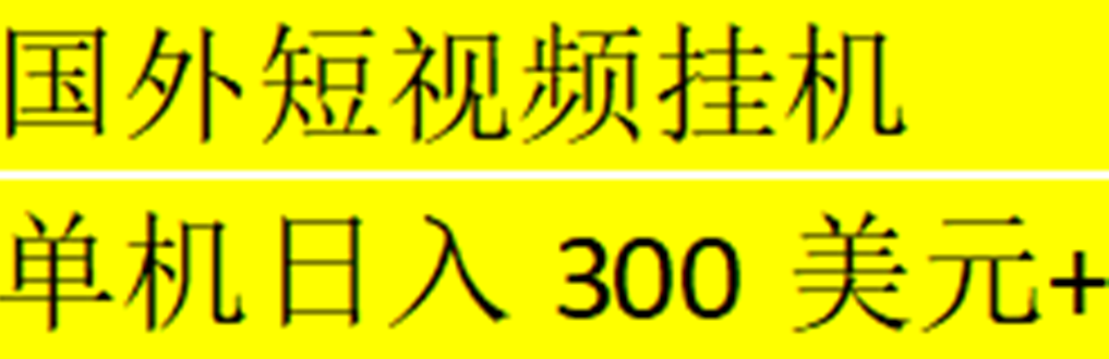 【副业项目5287期】海外暴力短视频挂机全自动撸美金 单机日入300美元+【脚本免费】-村长副业网