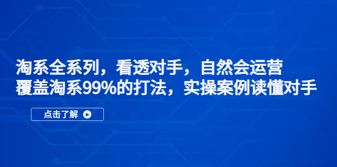 【副业项目5366期】淘系全系列，看透对手，自然会运营，覆盖淘系99%·打法，实操案例读懂对手-村长副业网