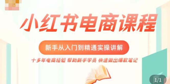 【副业项目5223期】小红书电商新手入门到精通实操课，从入门到精通做爆款笔记，开店运营-村长副业网