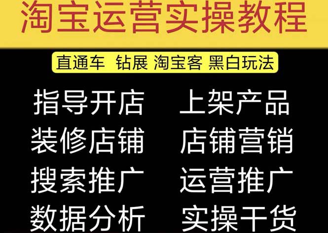【副业项目5247期】2023淘宝开店教程0基础到高级全套视频网店电商运营培训教学课程（2月更新）-村长副业网