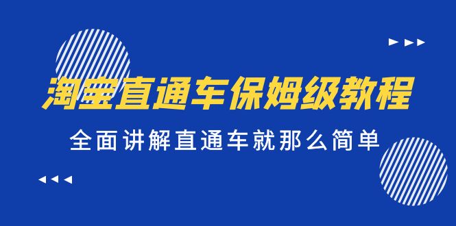 【副业项目5451期】淘宝直通车保姆级教程，全面讲解直通车就那么简单！-村长副业网
