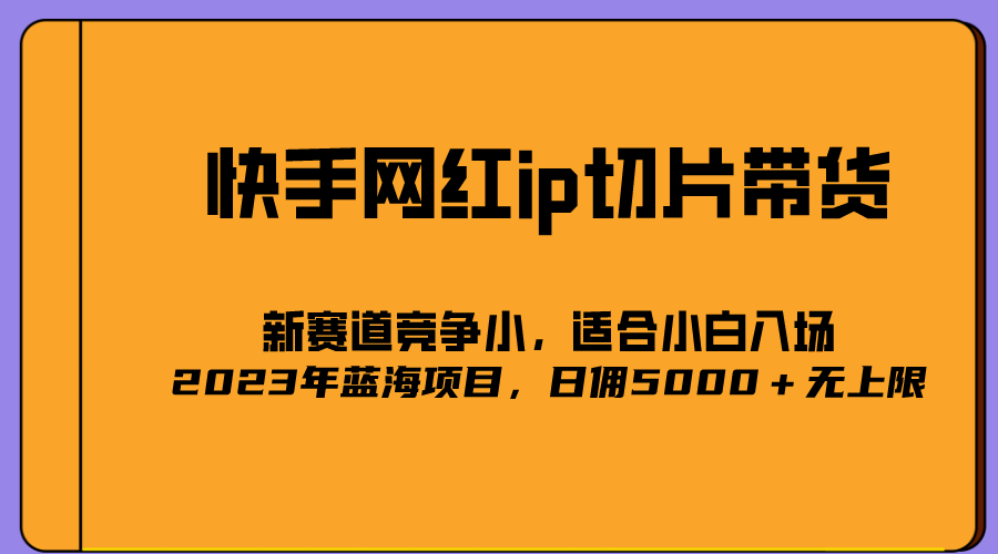 【副业项目5464期】2023爆火的快手网红IP切片，号称日佣5000＋的蓝海项目，二驴的独家授权-村长副业网