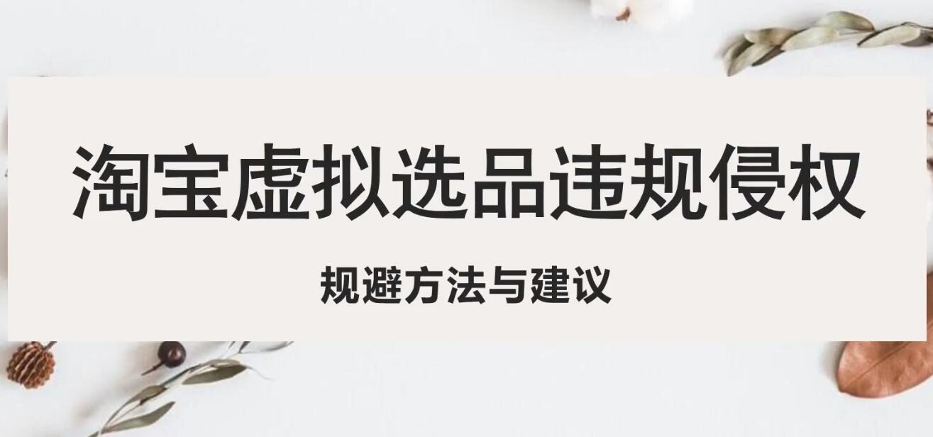 【副业项目5507期】淘宝虚拟违规侵权规避方法与建议，6个部分详细讲解，做虚拟资源必看-村长副业网
