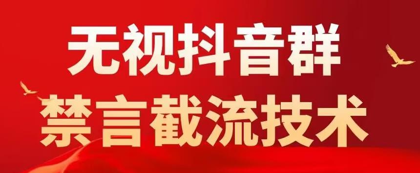 【副业项目5583期】抖音粉丝群无视禁言截流技术，抖音黑科技，直接引流，0封号（教程+软件）-村长副业网