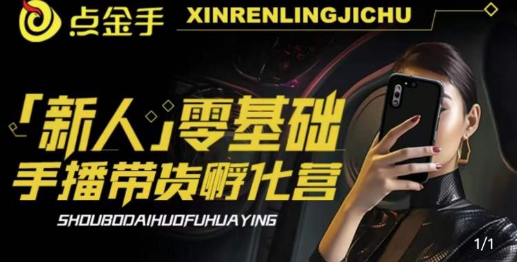 【副业项目6097期】2023点金手·新人零基础手播带货孵化营：账号运营篇+主播话术篇+数据流量篇等-村长副业网