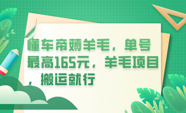【副业项目6216期】懂车帝薅羊毛，单号最高165元，羊毛项目，搬运就行-村长副业网