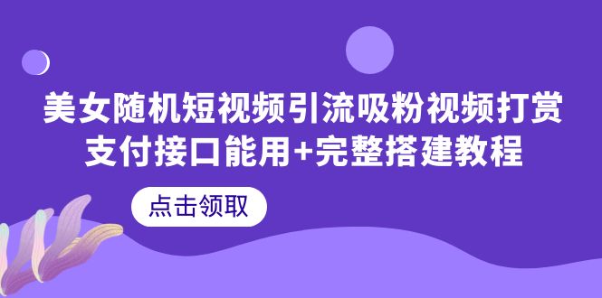 【副业项目6334期】美女随机短视频引流吸粉视频打赏支付接口能用+完整搭建教程-村长副业网