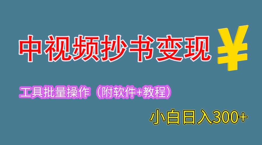 【副业项目6300期】2023中视频抄书变现（附工具+教程），一天300+，特别适合新手操作的副业-村长副业网