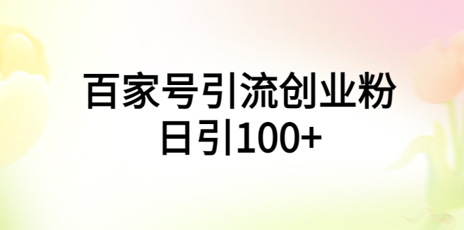 【副业项目6009期】百家号引流创业粉日引100+有手机电脑就可以操作-村长副业网