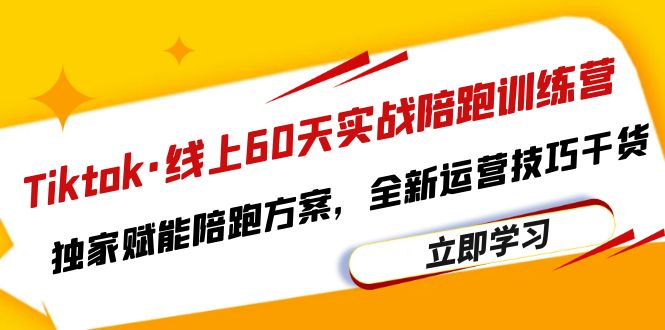 【副业项目6403期】Tiktok·线上60天实战陪跑训练营，独家赋能陪跑方案，全新运营技巧干货-村长副业网