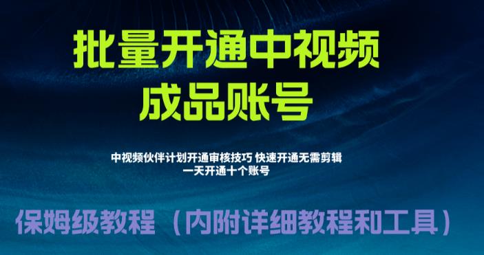 【副业项目6718期】外面收费1980暴力开通中视频计划教程，附 快速通过中视频伙伴计划的办法-村长副业网