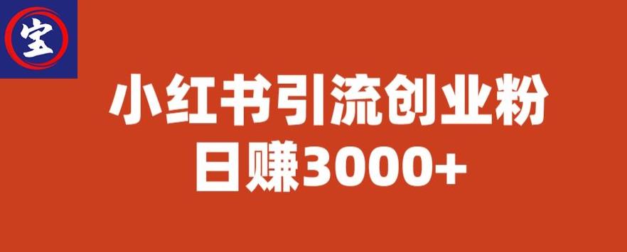 【副业项目6676期】宝哥小红书引流创业粉，日赚3000+【揭秘】-村长副业网