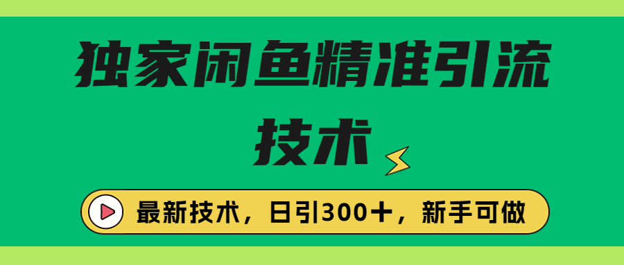 【副业项目6912期】独家闲鱼引流技术，日引300＋实战玩法-村长副业网