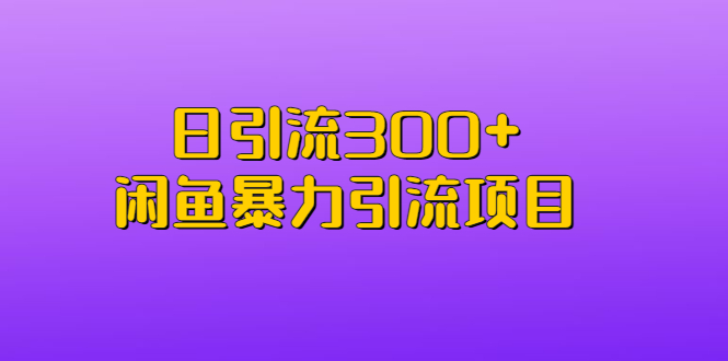 【副业项目6983期】日引流300+闲鱼暴力引流项目-村长副业网