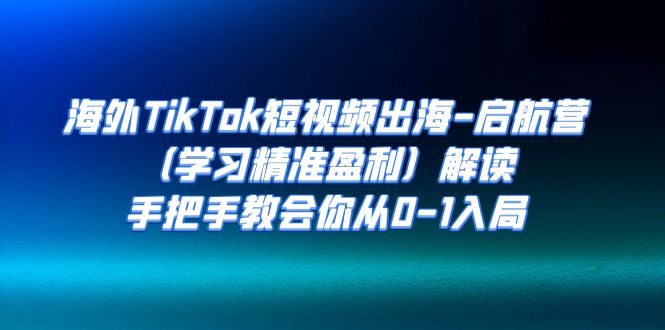 【副业项目7331期】海外TikTok短视频出海-启航营（学习精准盈利）解读，手把手教会你从0-1入局-村长副业网