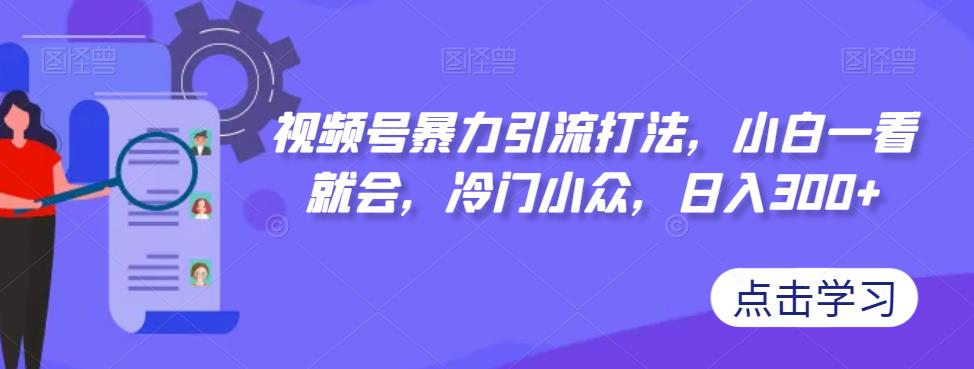 【副业项目7417期】视频号暴力引流打法，小白一看就会，冷门小众，日入300+【揭秘】-村长副业网