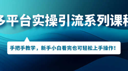 【副业项目7293期】多平台实操引流系列课程，手把手教学，新手小白看完也可轻松上手引流操作！-村长副业网