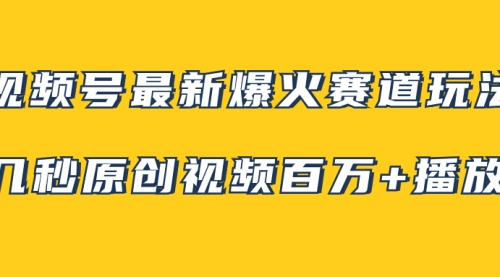 【副业项目8174期】视频号最新爆火赛道玩法，几秒视频可达百万播放，小白即可操作（附素材）-村长副业网