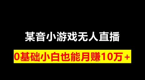 【副业项目8196期】靠小游戏直播月入10W+，每天两小时，保姆式教程-村长副业网