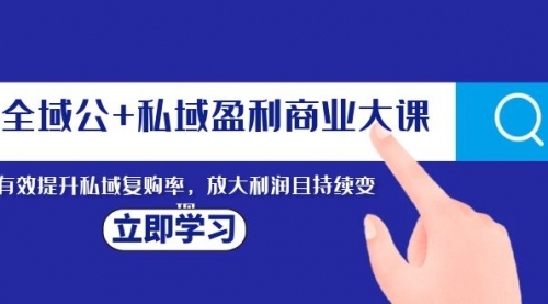 【副业项目8291期】全域公+私域盈利商业大课，有效提升私域复购率，放大利润且持续变现-村长副业网