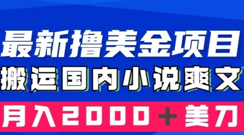 【副业项目8408期】国内小说爽文搬运到国外，复制粘贴一月2000+美金-村长副业网