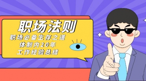 【副业8695期】《职场 法则》职场必备生存之道，体制内20年 工作经验总结（17节课）-村长副业网