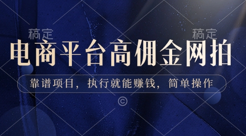 【副业8813期】电商平台高佣金网拍，靠谱项目，执行就能赚钱，简单操作-村长副业网