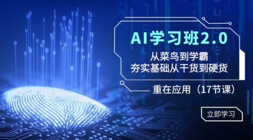 【副业8994期】AI学习班2.0：从菜鸟到学霸，夯实基础从干货到硬货，重在应用（17节课）-村长副业网