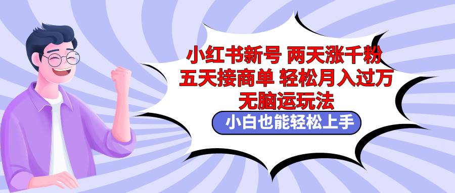 小红书新号两天涨千粉五天接商单轻松月入过万 无脑搬运玩法 小白也能轻…-村长副业网