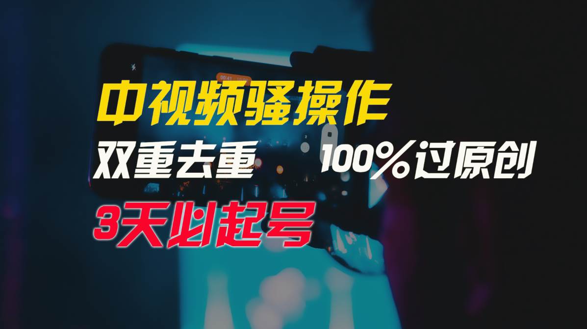 中视频骚操作，双重去重100%过原创，3天比必起号，简单无脑，月入3W+-村长副业网
