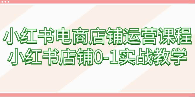 小红书电商店铺运营课程，小红书店铺0-1实战教学（60节课）-村长副业网