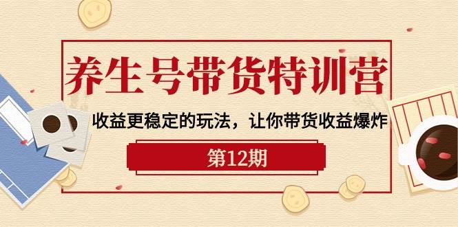 养生号带货特训营【12期】收益更稳定的玩法，让你带货收益爆炸-9节直播课-村长副业网