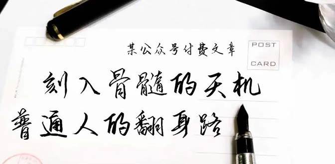 某公众号付费文章：刻入骨髓的天机，揭露“普通人的翻身路” 这件通天大事-村长副业网