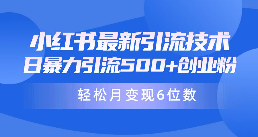 日引500+月变现六位数24年最新小红书暴力引流兼职粉教程-村长副业网