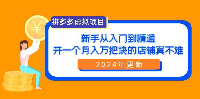 拼多多虚拟项目：入门到精通，开一个月入万把块的店铺 真不难（24年更新）-村长副业网