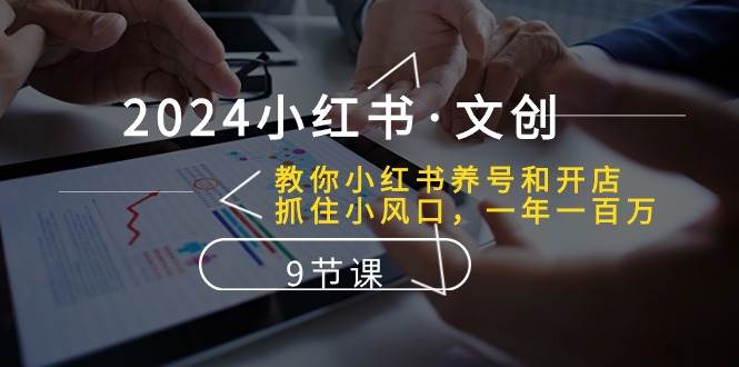 2024小红书·文创：教你小红书养号和开店、抓住小风口 一年一百万 (9节课)-村长副业网