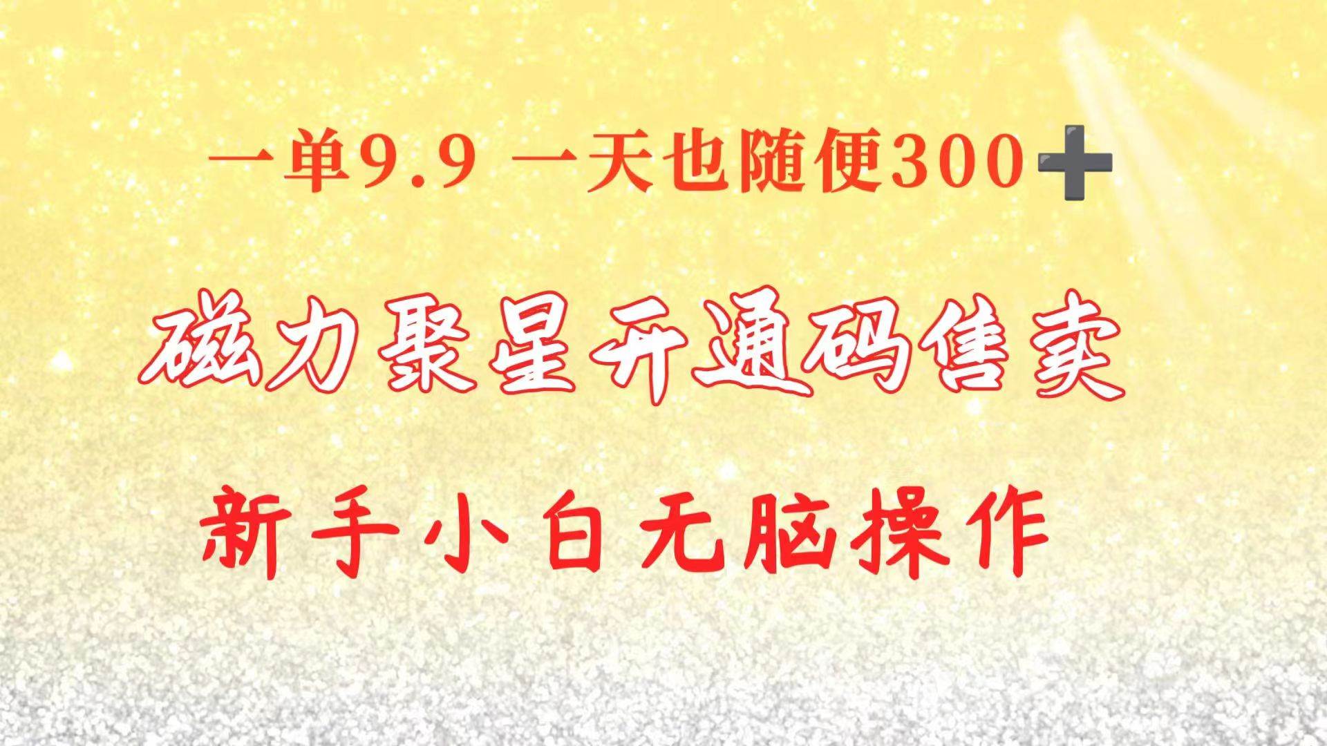 快手磁力聚星码信息差 售卖  一单卖9.9  一天也轻松300+ 新手小白无脑操作-村长副业网